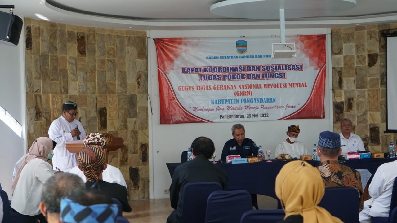 RAPAT  KOORDINASI DAN SOSIALISASI TUPOKSI GUGUS TUGAS GERAKAN NASIONAL REVOLUSI MENTAL (GNRM) KABUPATEN PANGANDARAN