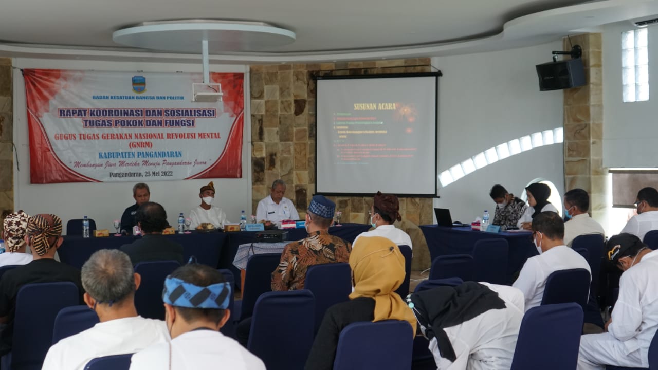 RAPAT  KOORDINASI DAN SOSIALISASI TUPOKSI GUGUS TUGAS GERAKAN NASIONAL REVOLUSI MENTAL (GNRM) KABUPATEN PANGANDARAN