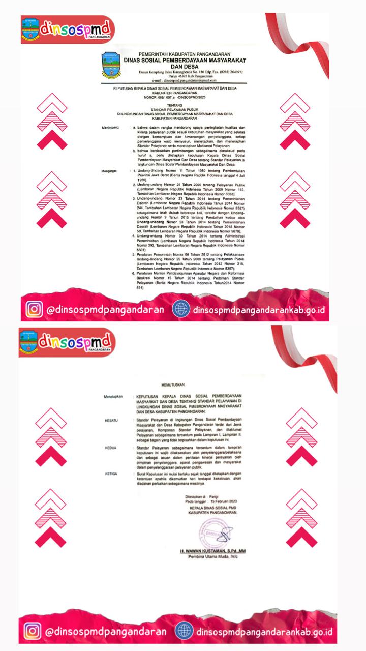 STANDAR PELAYANAN  PUBLIK